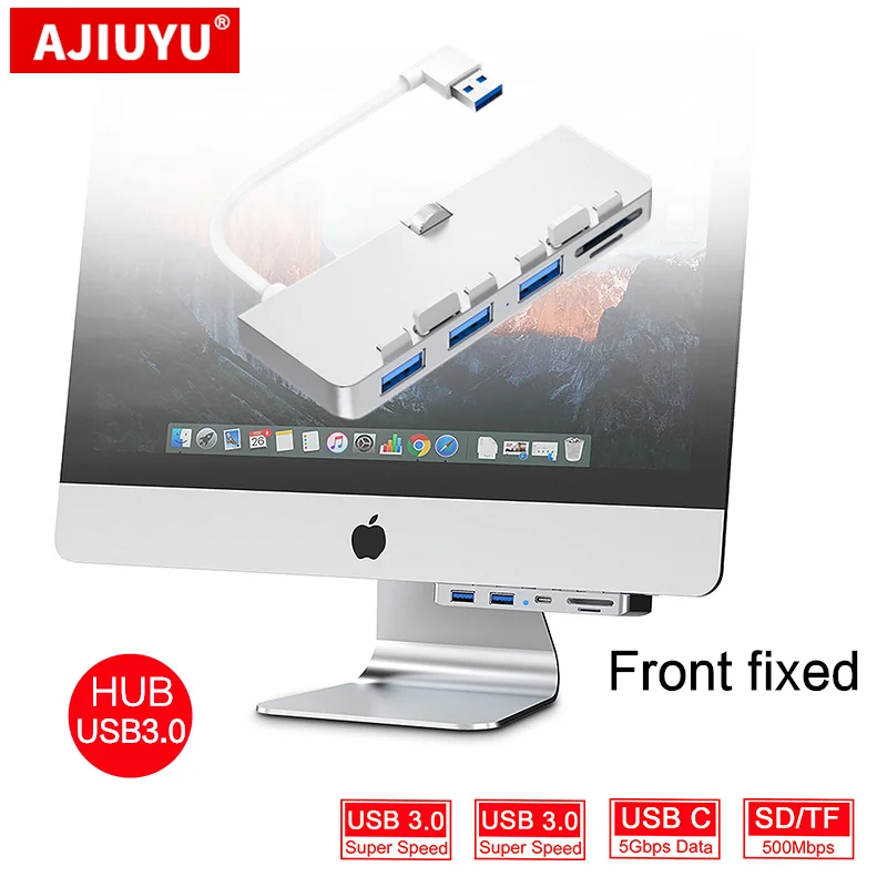 AJIUYU USB 3 0 концентратор Для iMac 21 5 27 PRO Dock порта адаптер Разделитель с TF/SD кардридером