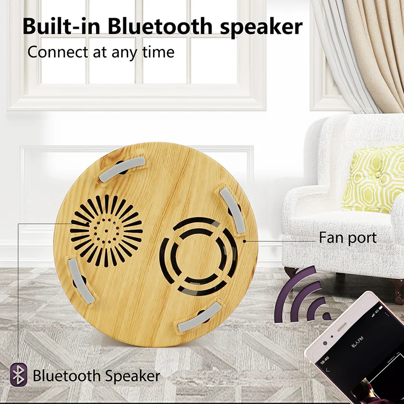 Buy 7 Color Change LED Night lamp light 200ml wood grain air humidifier electric Bluetooth aromatherapy essential oil purifier