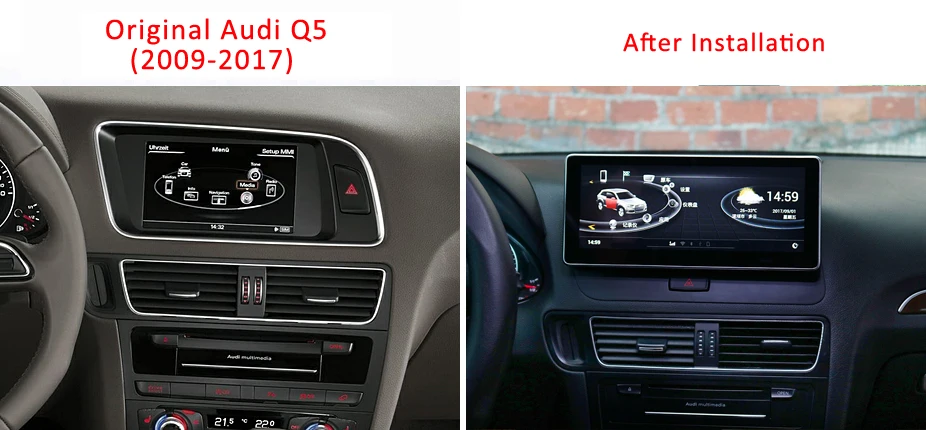 10,2" Android Сенсорный экран для Audi Q5 2009- низкий Config с wifi gps-навигация, радио, стерео Мультимедийный Плеер