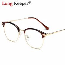 Полуметаллическая оправа для женских очков, мужские оправа для очков, винтажные круглые прозрачные очки, оптическая оправа для очков