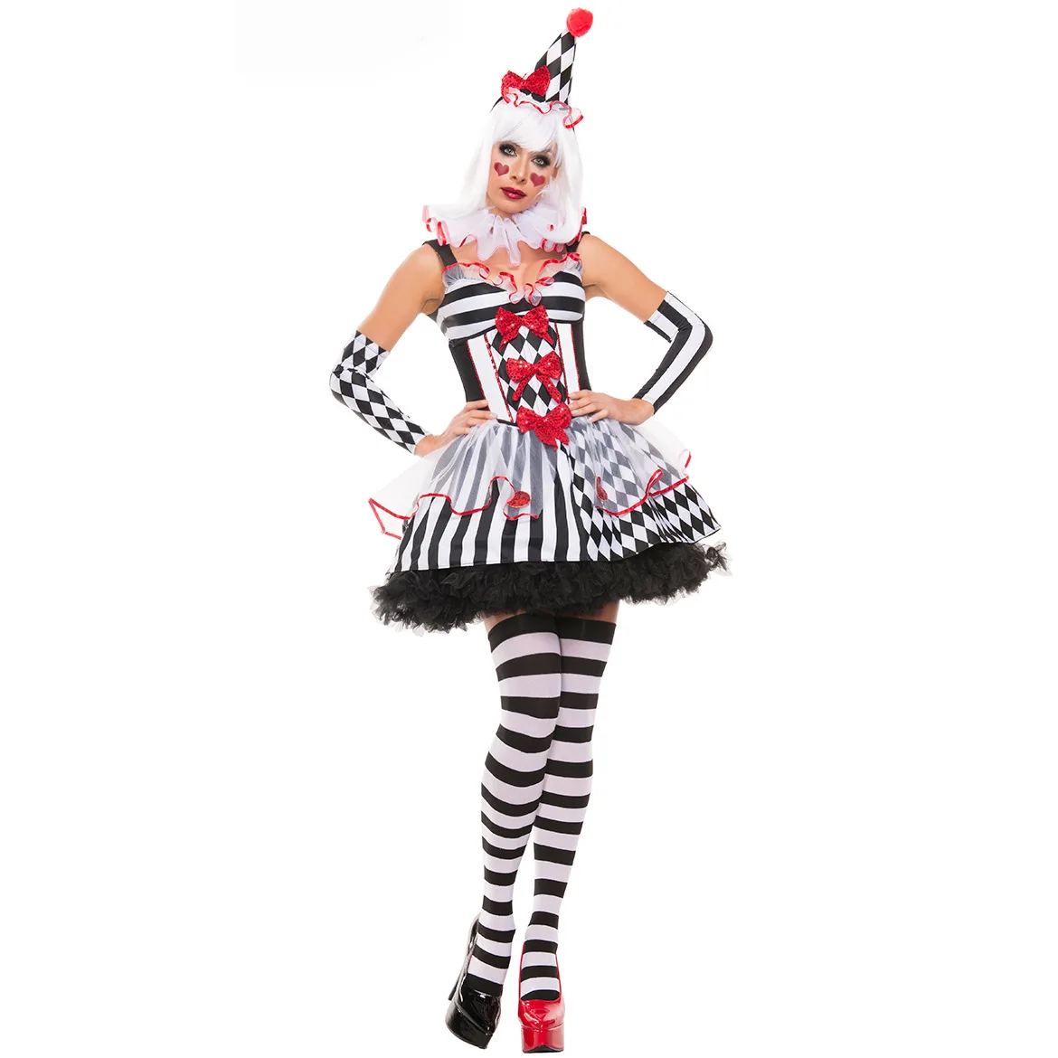 

Europe And America Women's Cute Clown-Stage Costume Game Uniform Character Play COS Halloween Clothing