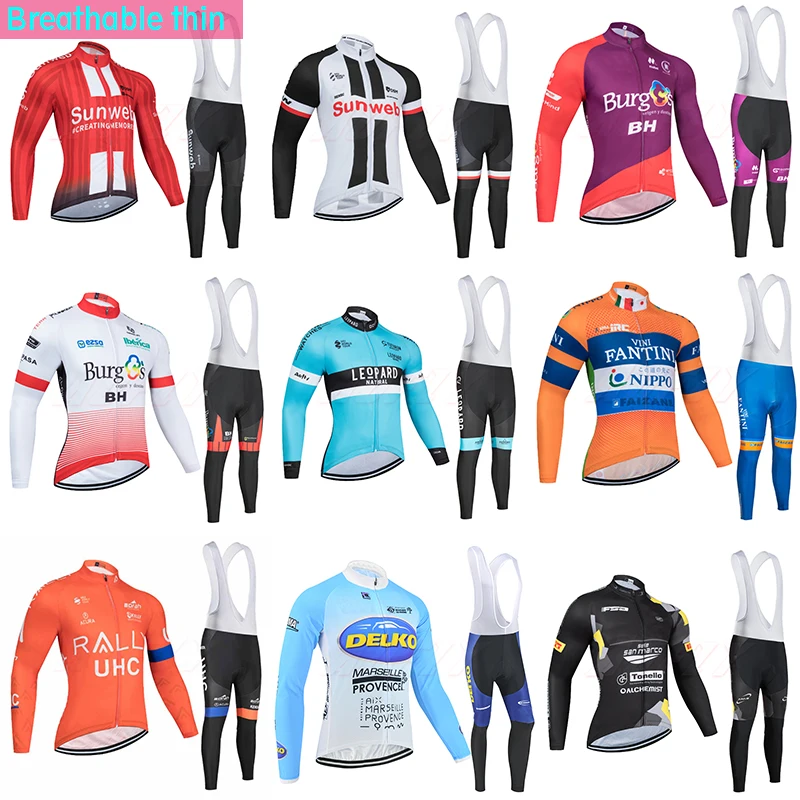 

10 colors Top Quality Cycling Jersey bib sets Long Sleeve MTB Bicycle Cycling Clothing Mountain Bike Sportswear Cycling Clothes