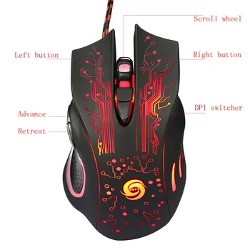 

For Jwfy Colorful Shining Gaming Mouse Lol Suitable Office Game