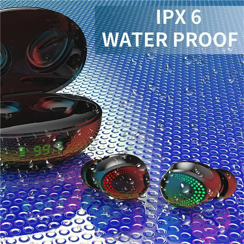 K1 TWS Bluetooth 5.0 Earphones Charging Box Wireless Headphone 9D Stereo Sports Waterproof Earbuds Headsets With Microphone