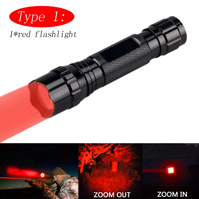 Taschenlampe & Red Dot Laser Zoom Rot Grün Weiß LED Licht Predator Jagd Fackel 