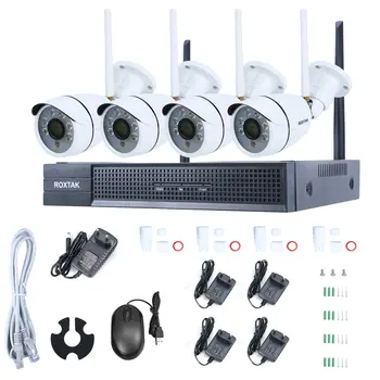 

4 Channels Camera System Wireless HD 720P NVR Wifi Camera Kit Video Surveillance System Smart Outdoor Home Security IP Cam Set