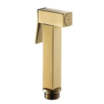 

Gold Handheld Bidet Sprayer Brass Square Shower Head Douche Fauce Toilet Cleaner for Home Bathroom Cleaning Kit