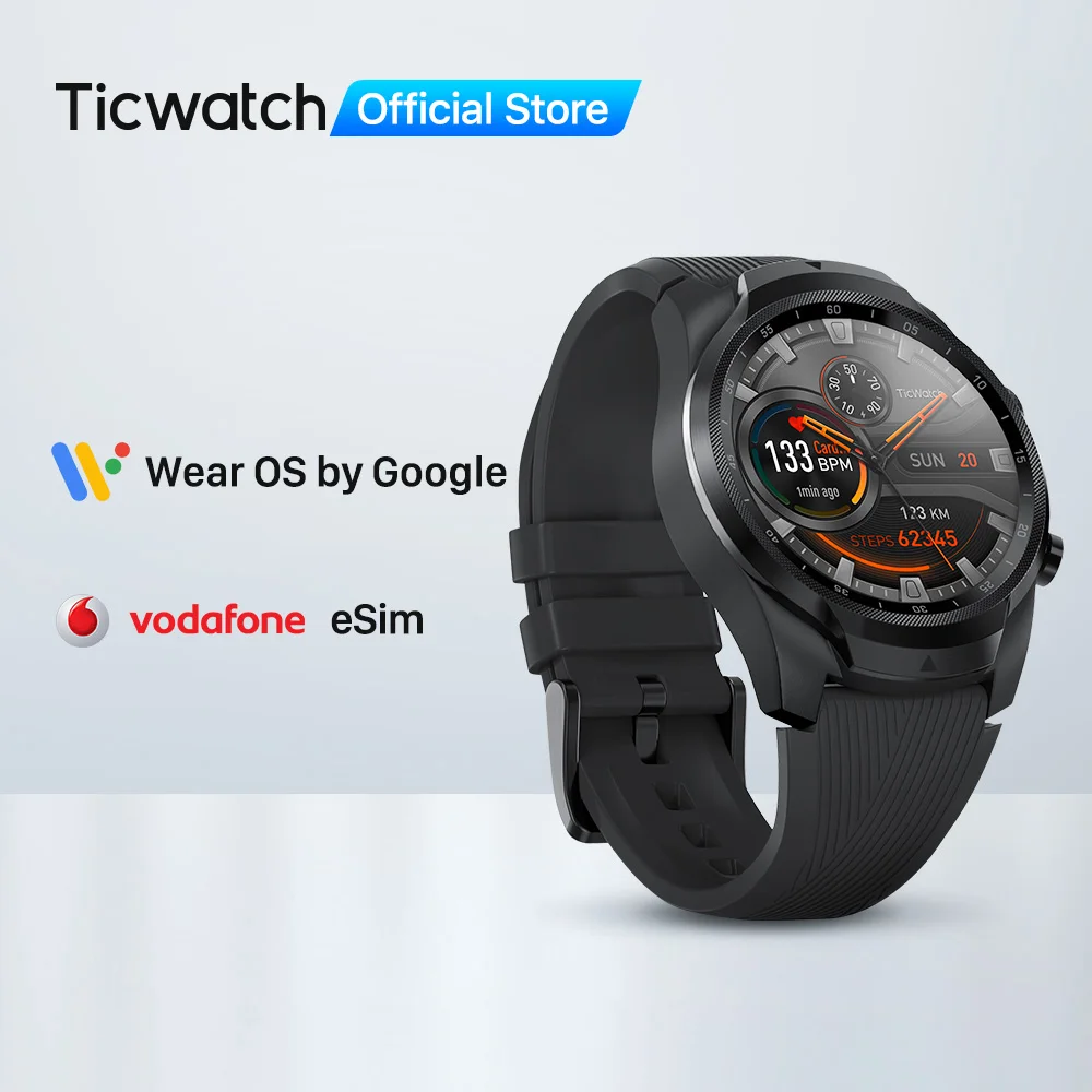 TicWatch Pro 4G/LTE Европейская версия 1 ГБ ОЗУ отслеживание сна IP68 Водонепроницаемые