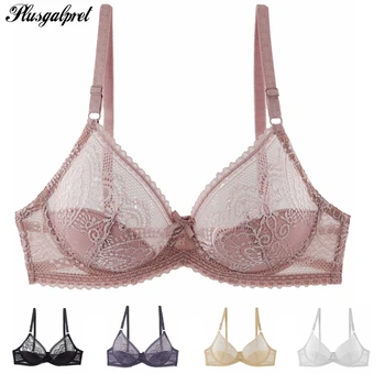 

PlusGalpret Sexy Lace Female Bra Full Coverage No-padding Bralette Underwire Half-transparent Lingerie for Girls Soft Underwear