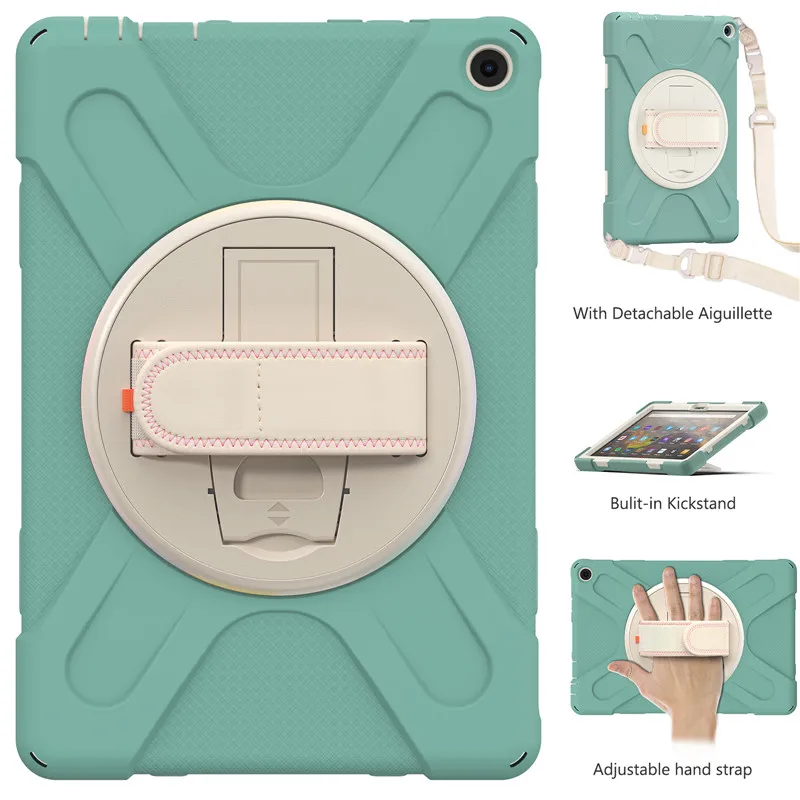 Tablet-Hülle für Kindle Fire 8 10 HD8 HD10 Plus 2020 2021, robuste, stoßfeste Silikonhülle für Kinder für HD 7 2017_voghion.com