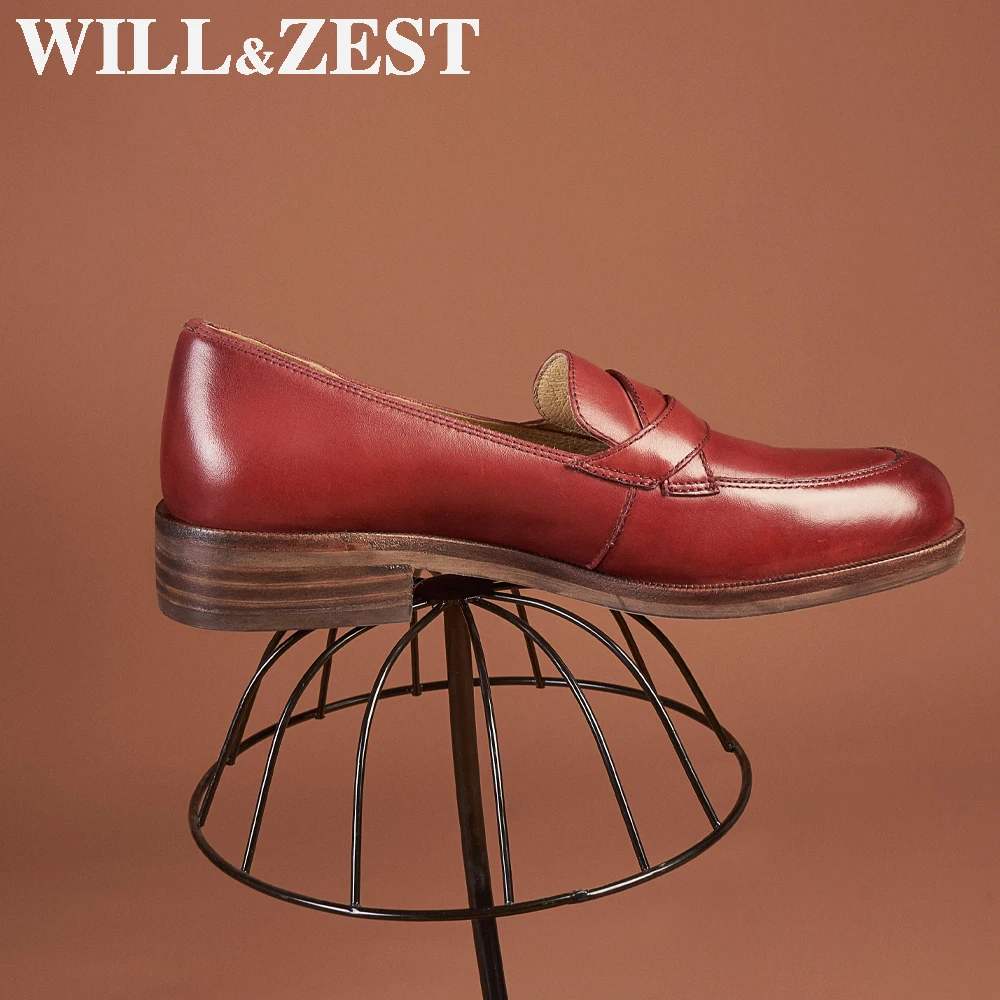 Will &amp Zest/2020 женские лоферы из натуральной кожи на плоской подошве Модные