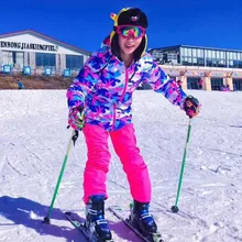 Утолщенные теплые женские камуфляжные лыжные костюмы и костюм для сноубординга Лыжная куртка брюки набор женский водонепроницаемый ветрозащитный защита от снега костюмы