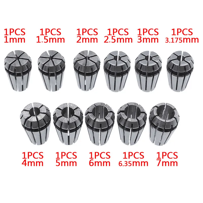 soft jaws for vise 1pcs ER11 Collet 1-7MM 1/4 MM 6.35MM 1/8MM 3.17MM 5 sping Collet Set For CNC Engraving Machine Lathe Mill Tool small pipe bender