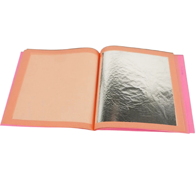 25 Sheets Per Booklet 95X95mm Pure Real Genuine Silver Leaf Foil 99.99% Silver For Gilding Funiture, foil paper