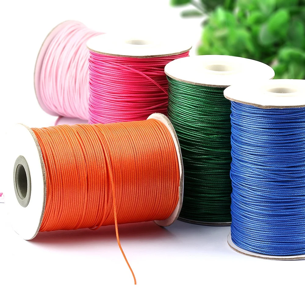 1mm 10 yards Waxed Rope Diy Handmade Braided Cards For Jewelry Decorative Making Wax Polyester Thread waxed cord polyester rope