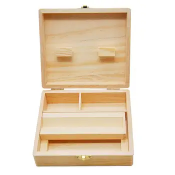 

1PC Wooden Cigar Storage Box Compartments Handmade Cigarette Tool Storage Case for Home Office Gift