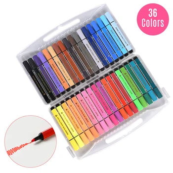 

36 Colors Washable Colored Marker Pen Rounded Tip Water color Pen Kit Large Capacity Ink Paint Markers with Storage Case