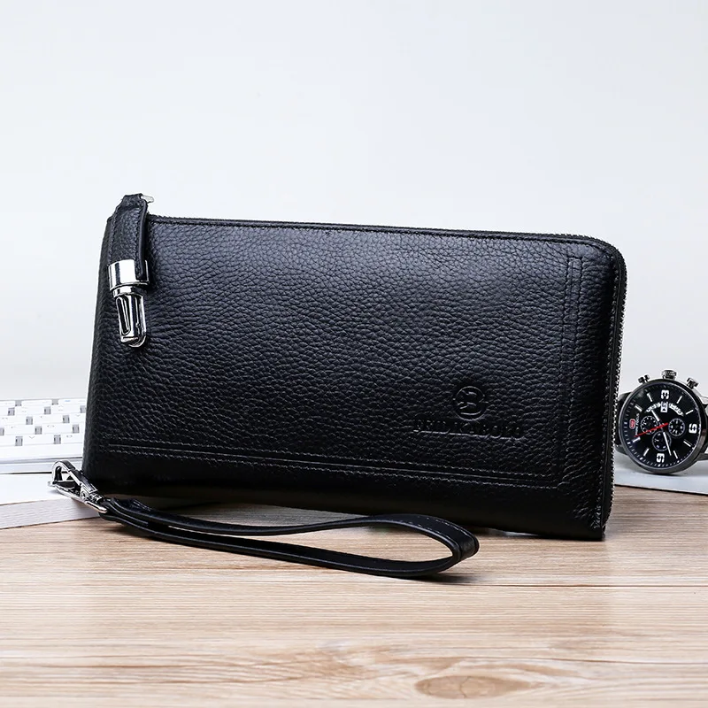 

Clutch Bag Men's Genuine Leather Soft Leather Clutch Bag Handbag with Wrist Strap Men Bag Briefcase Hand Business Casual Small