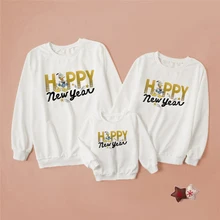 

2022 Happy New Year Disney Womens Sweatshirts Hoodies Fashionable Identical Sets for Family Clothes Mom and Daughter Equal Urban