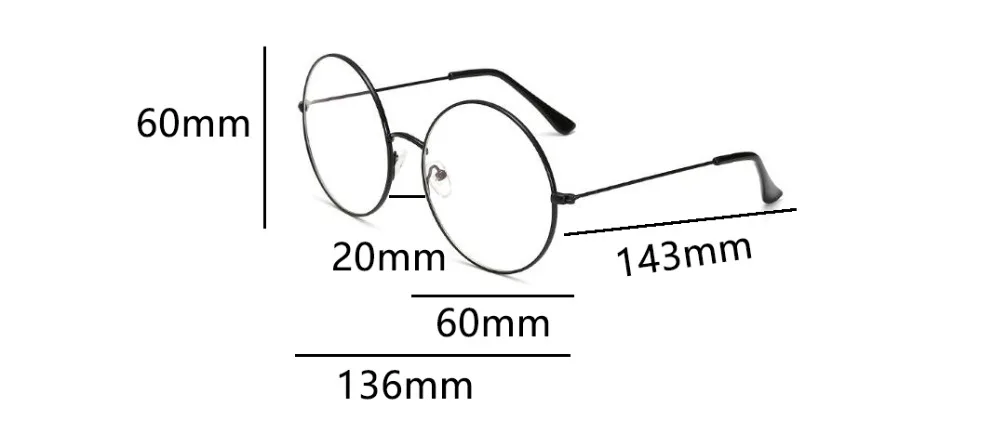 Большие круглые очки, прозрачные Женские оправы для очков, металлические прозрачные линзы, оптическая оправа zero, близорукость, Nerd, модная оправа для очков