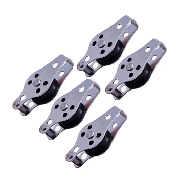 

5PCS 316 Stainless Steel Pulley 60mm Blocks Rope Pulley Nylon Sheave Single Lashing Eye For 2mm To 8mm Rope