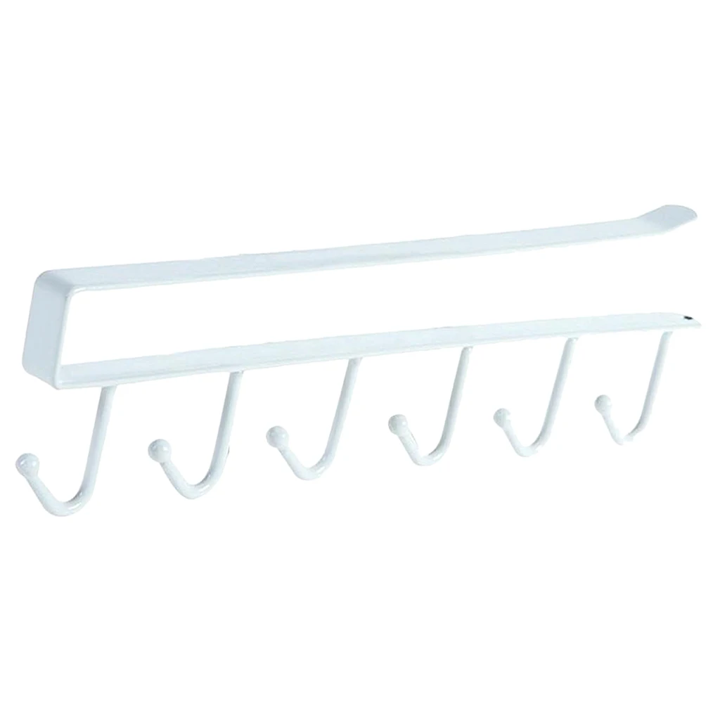 6 Hook Mug Holder Under Shelf Mug Hooks Rack Hanger Coffee Cup Holder for Kitchen Home Bathroom Living Room Organizer 6 Hook Mug Holder Under Shelf Mug Hooks Rack Hanger Coffee Cup Holder for Kitchen Home Bathroom Living Room Organizer