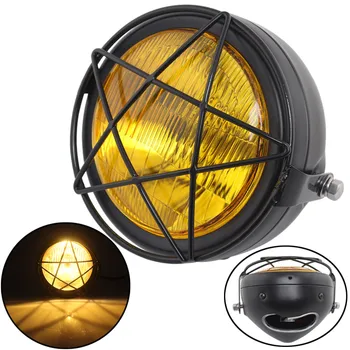 

7 Inch Head Lamp Lampshade Grill Cover Retro Vintage Bracket Mask Mount Headlight for Motorcycle Cruisers Choppers Cafe Racers