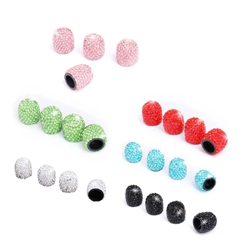 

4Pcs/Lot Soft Clay Rhinestone Car Tire Valve Caps Diamond Shining Dustproof Caps Car Accessories