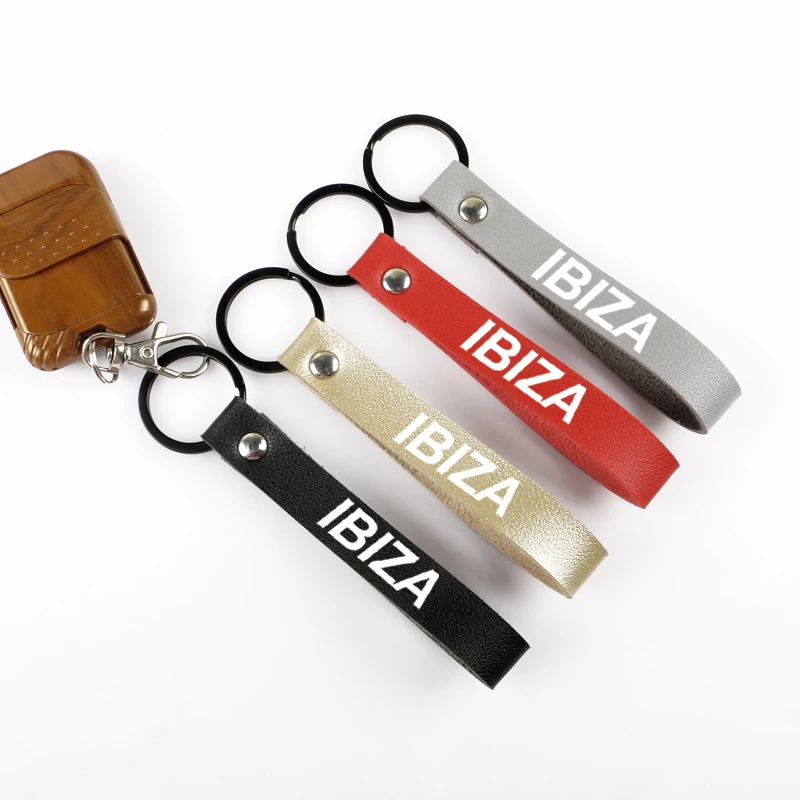 High quality Car Key ring Fobs Leather Rope Chain for Renault koleos duster SEAT IBIZA LEON car keychain Accessories | Автомобили и