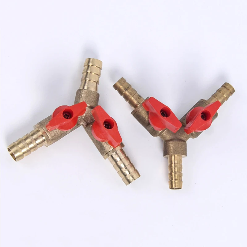 Adaptador de montagem de tubulação, 8mm, 10mm, tipo y, três entradas, válvula de esfera, adaptador de conexão para tubo para gasolina