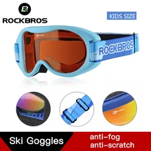 ROCKBROS, детские лыжные очки, противотуманные лыжные очки, двойные очки для сноубординга, PC линзы, TPU, УФ-оправа, очки для взрослых
