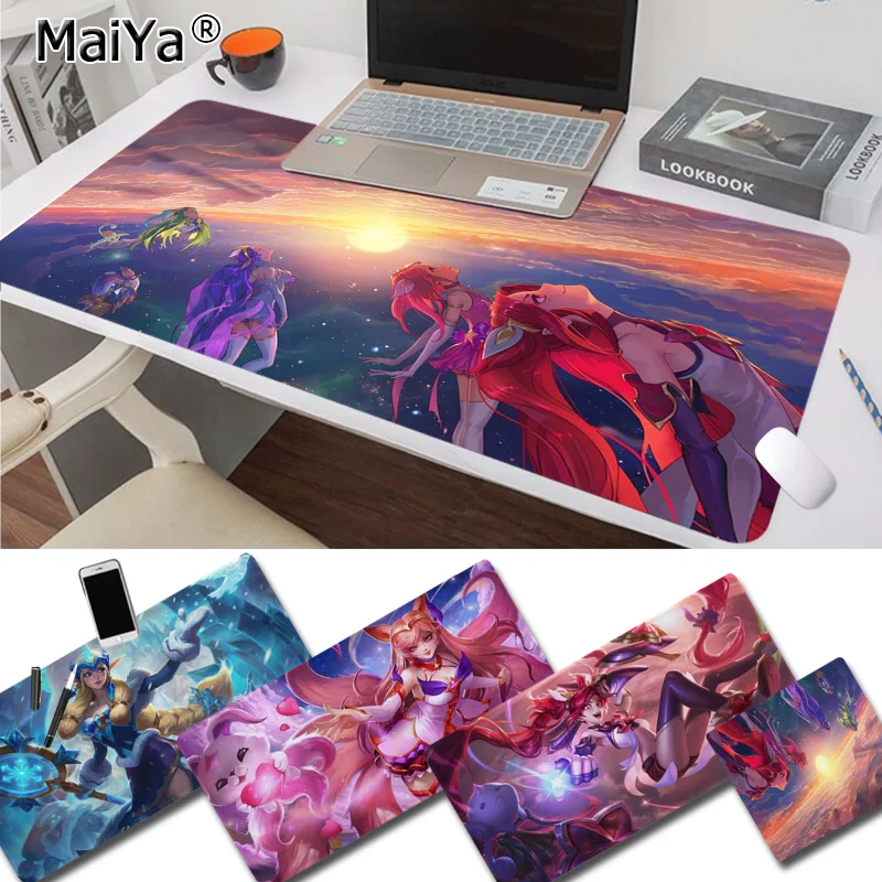

Maiya Non Slip PC League of Legends Girl Rubber Mouse Durable Desktop Mousepad Free Shipping Large Mouse Pad Keyboards Mat