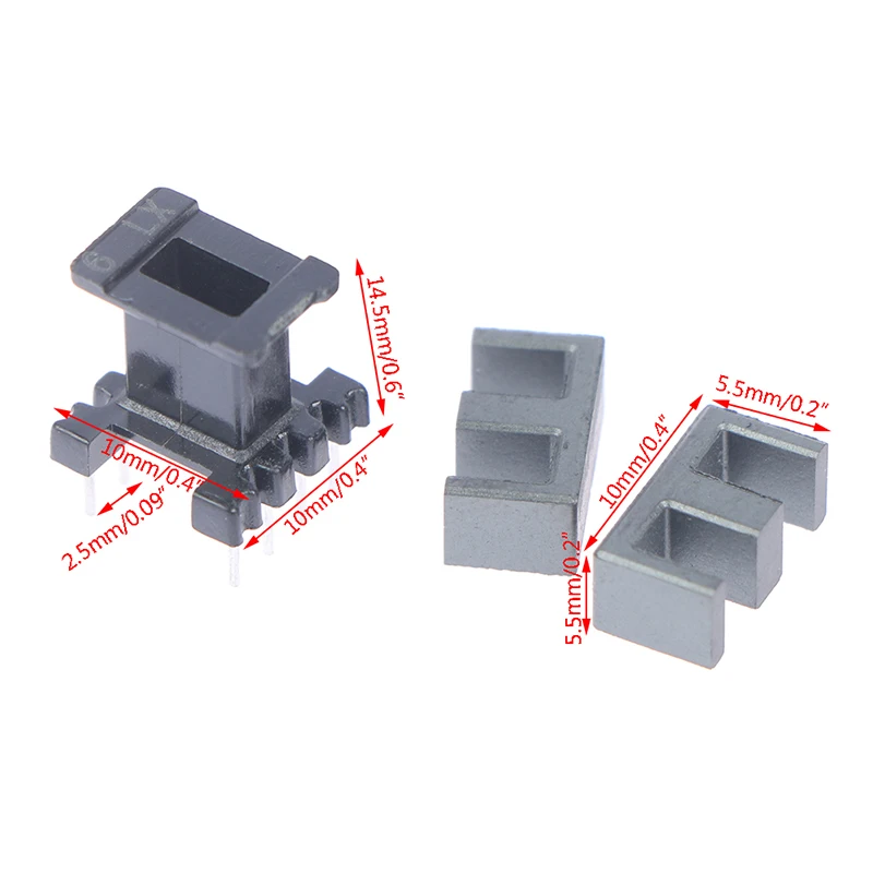 5Sets EE10 4 4pin Transformer Bobbin PC40 Ferrite Core Vertical power transformer
