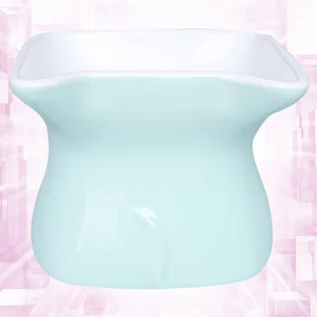 

Ceramic Bowl Oblique Mouth Food Dish Cervical Guard Bowl Practical Feeding Bowl for Pet Cat Dog (Blue 9.7x10.8x11.5cm)