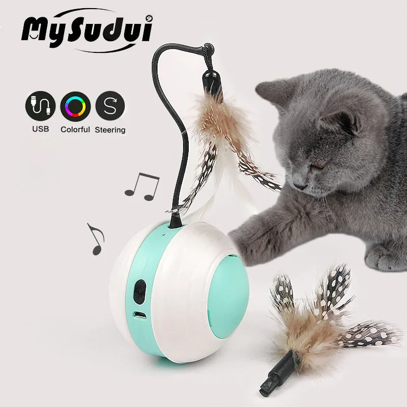 pidan Electric Cat Toys with Catnip Automatic Toy for Indoor Cats Wand Toy Teaser Interactive Toy for Cat Feather Toy Catmint Contained 