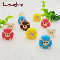 10pcs/lot  Animals Cartoon Silicone Beads Teething  sheep Beads  DIY Pacifier Clip For Children Newborn Baby Teether For Teeth 1