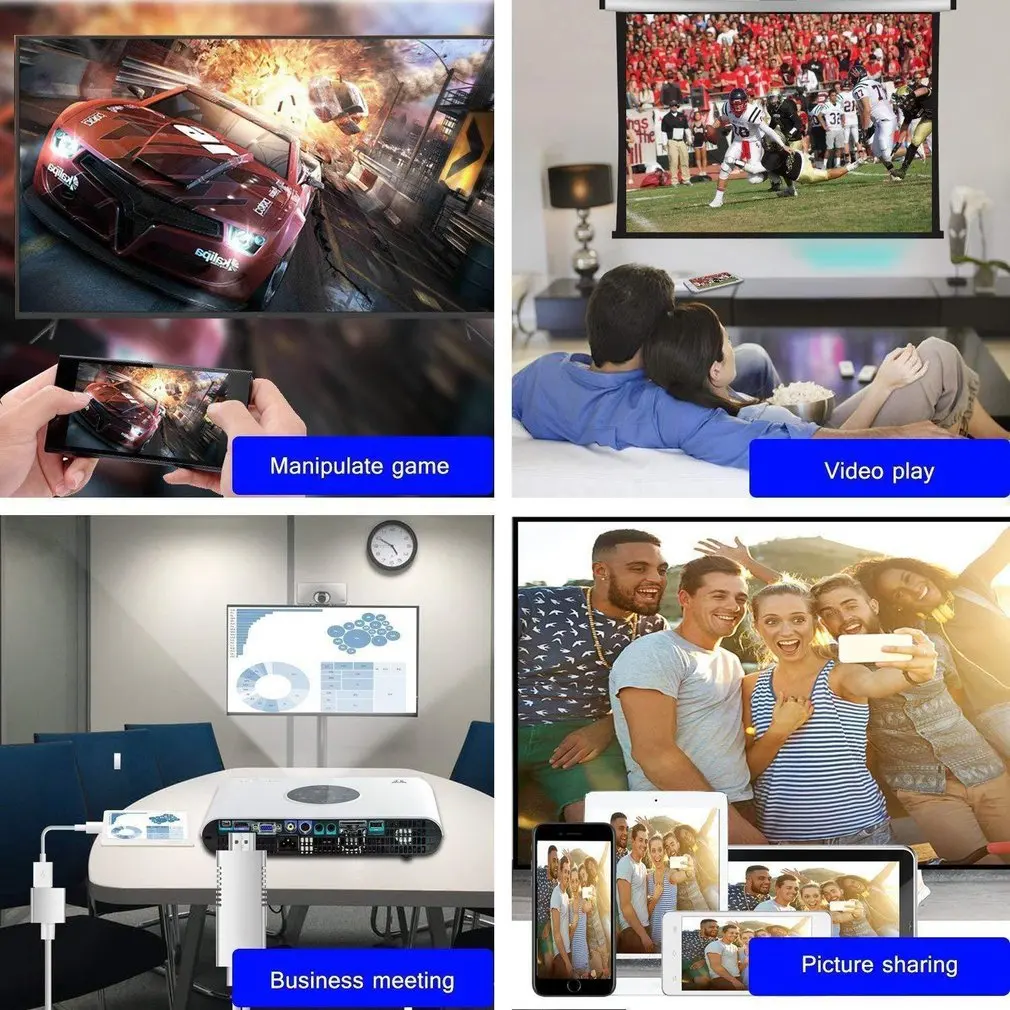 1 м аудио кабель зеркалирование умный кабель HDTV AV телефон к ТВ адаптер для samsung iPhone iPad
