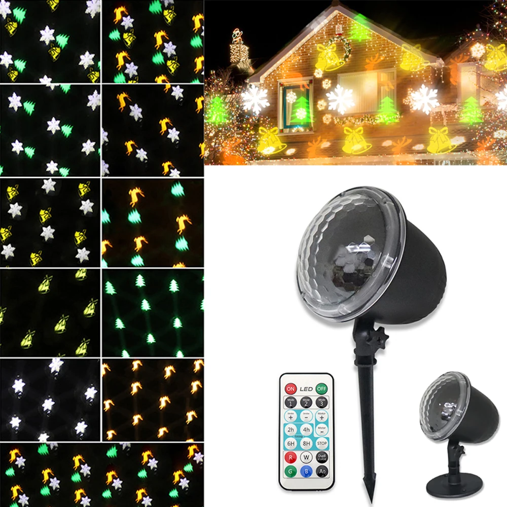 

LED Projector Lights, Christmas Halloween Projector Lights with Remote Control Waterproof Garden Projection Lamp Landscape Light