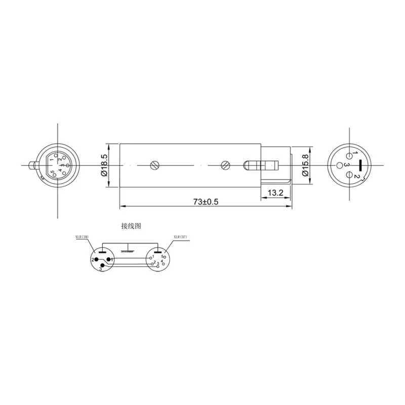 Преобразователь 3 Pin XLR папа к 5 мама разъем адаптер для видеокамеры DMX