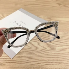 Vazrobe, модные, кошачий глаз, очки для женщин, бриллиантовые стразы, очки для женщин, женские, женские, роскошные очки, прозрачные