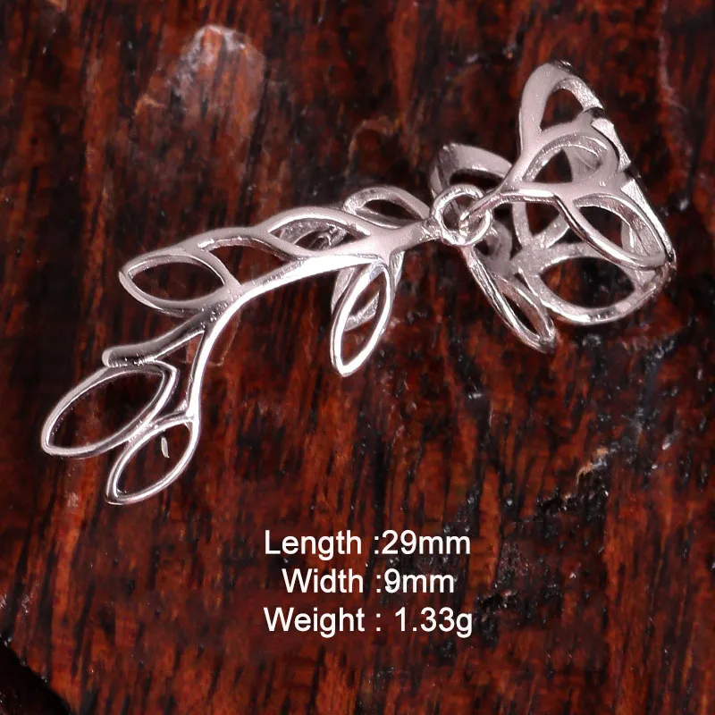 Silver 1Pcs 1 шт 925 пробы Серебряная ветка лист подвески застежки и пряжки для соединитель для браслета, ожерелья DIY ювелирных изделий впечатление 925205 - Цвет: Silver 1Pcs