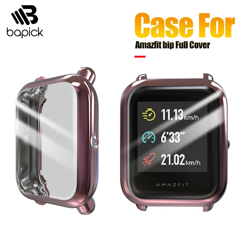 BAPICK полное покрытие Мягкий ТПУ бампер для Xiaomi Amazfit Bip чехол смарт часы Защита