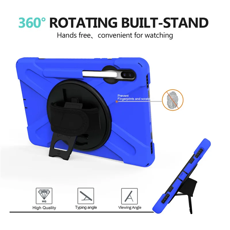 Tab S6 10,5 T860 Heavy Duty Прочный противоударный чехол 360 Поворот подставки/ремешок для samsung Tab S6 10,5 SM-T860 SM-T865