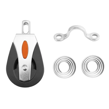 

Sailing Boat Kayak Pulley Block Single Wheel Universal Head Lifting Rope Pulley Roller, 1500 Lbs Loading