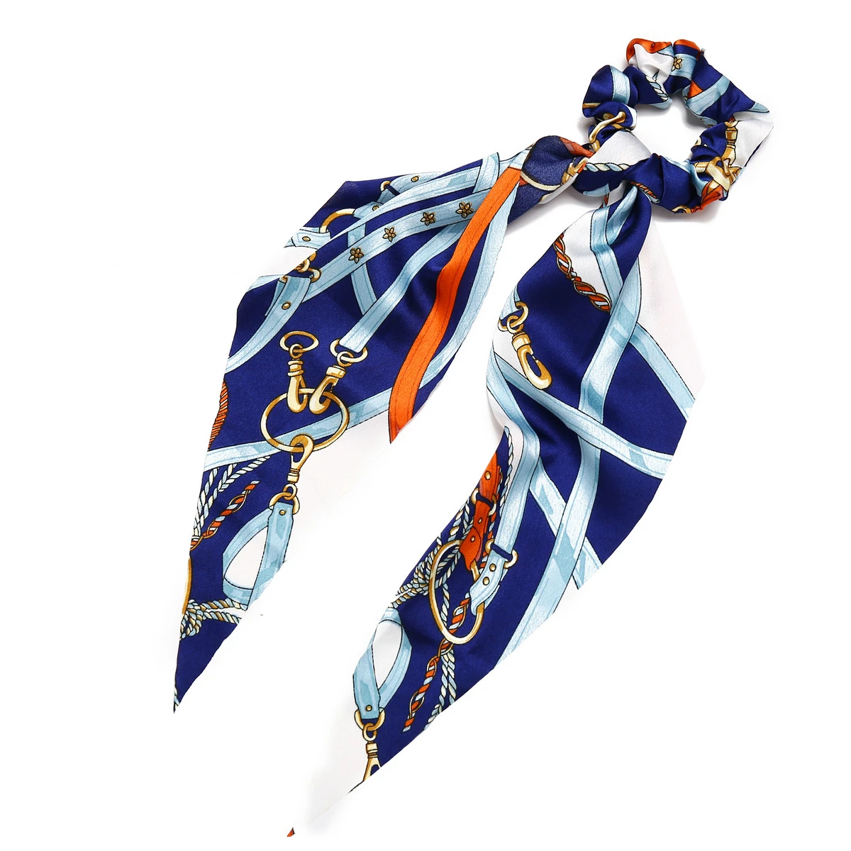 Длинный весенний шарф с конским хвостом, эластичные повязки на голову, женские резинки для волос, держатель тиары, ювелирные изделия, модные банданы для девочек, аксессуары для волос - Цвет: Blue