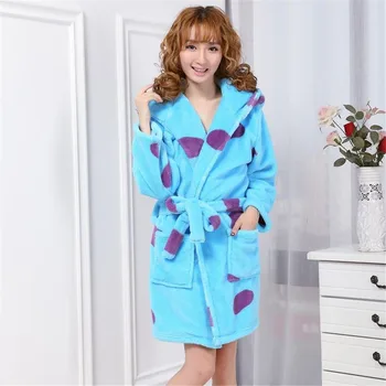 

cosplay University Monster Sulley Sexy Bathrobe For Adults Animal Flannel Thick Bow-Tie Robes Towel Bathrobes Pijama Sleep Robe