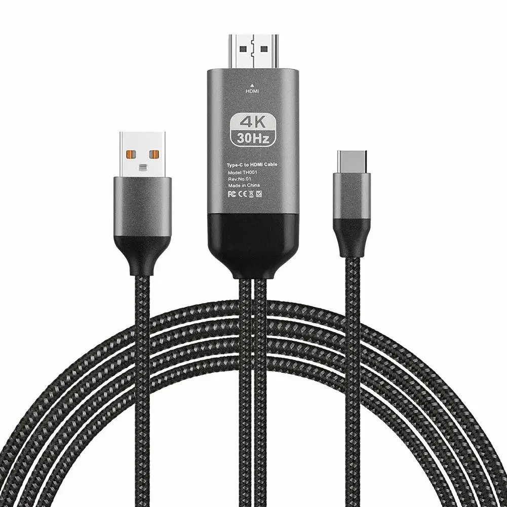 Портативный тип-c USB для HD 4K HDMI конвертер кабель Шнур для телефона ПК проектор