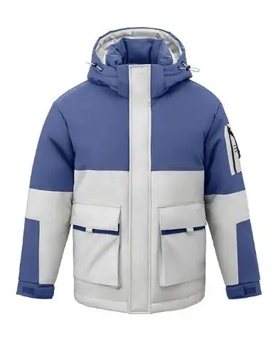 grey blue XXL Xiaomi 90 points, мужской пуховик с капюшоном, 90% белый утиный пух, 4 цвета, водонепроницаемая мужская хлопковая верхняя одежда, куртка, Мужское пальто - Цвет: grey blue XXL