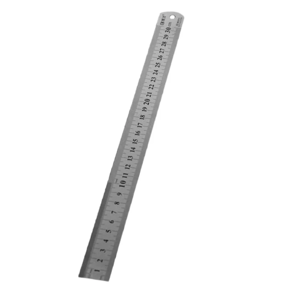 30 cm regla recta de acero inoxidable regla de corte de acero inoxidable sistema métrico juego de 2 Regla de metal 