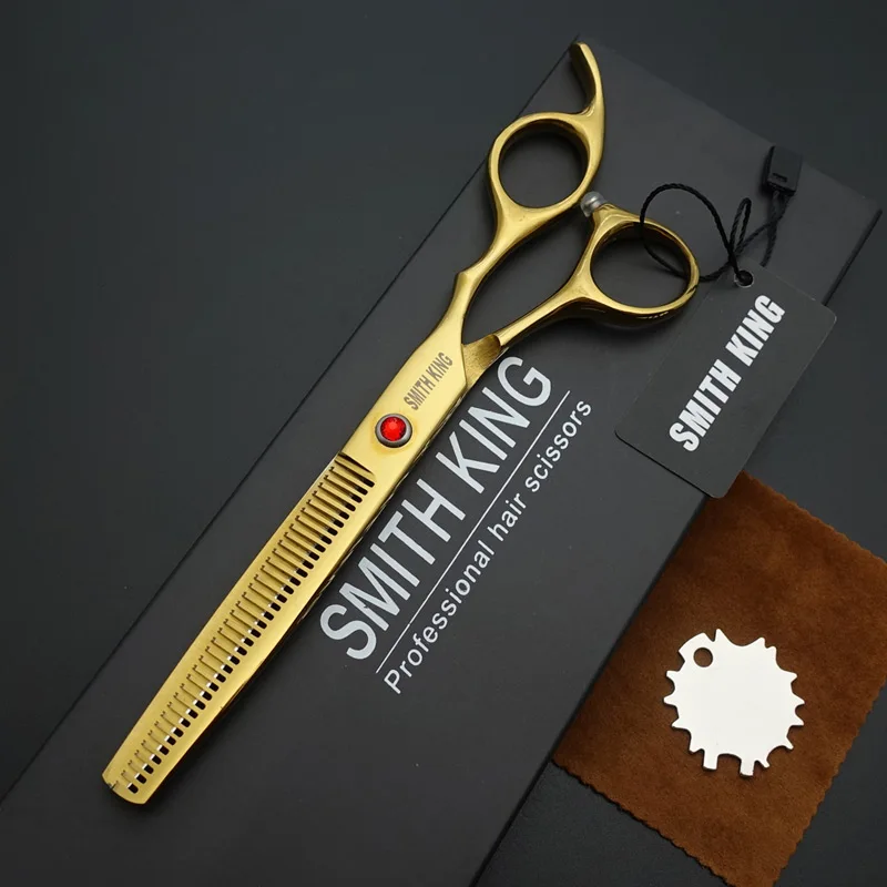 Золотой SMITH KING 6,5 дюймов Профессиональные парикмахерские ножницы, 6," филировочные ножницы, стильные ножницы/ножницы+ подарочная коробка - Цвет: Золотой